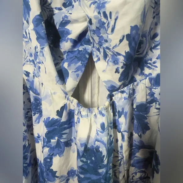 Abercrombie & Fitch Cinch Front Poplin Mini Dress Sz XL - Image 5