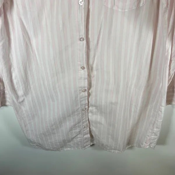 Victoria's‎ Secret Pink White Striped Cotton Sleep Shirt Nightgown Womens Large - Image 3
