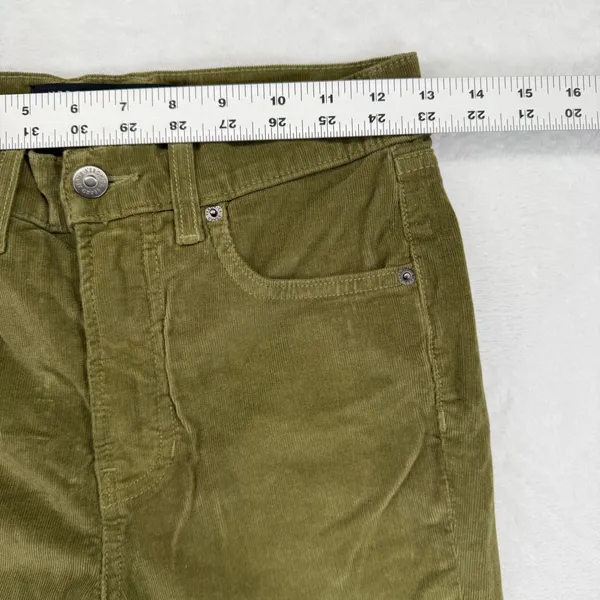 Veronica Beard Carly Kick Flare High Rise‎ Corduroy Pants Size 25 Olive Green - Image 2