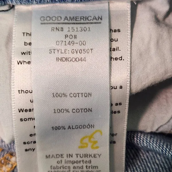 Good American Cropped Straight Leg Jeans Size 4 Good American Distressed Denim - Image 8