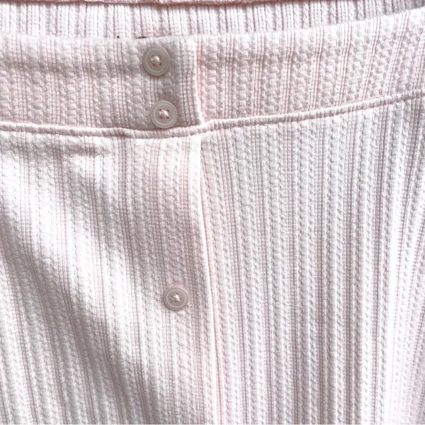 Loft Womens Shirt Pastel Pink Ribbed Square Neck Milkmaid Button Up Size Medium - Image 8