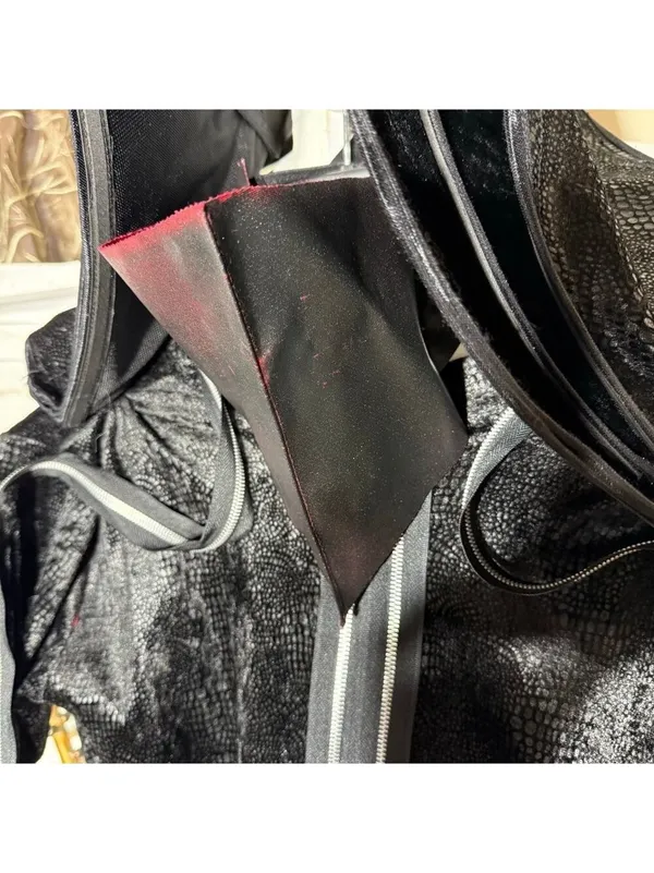 Dark Dragon Lord Warlock Costume Halloween cosplay Black Feathers Zippers gothic - Image 9