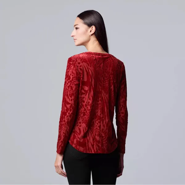 Simply Vera Vera Wang Teal Long Sleeve Top - Image 3
