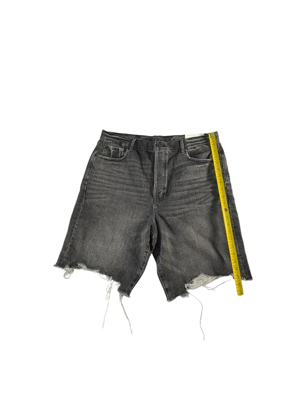 American Eagle Jorts Womens 18 Black Denim 90s Boyfriend Bermuda Raw Hem NWT - Image 9