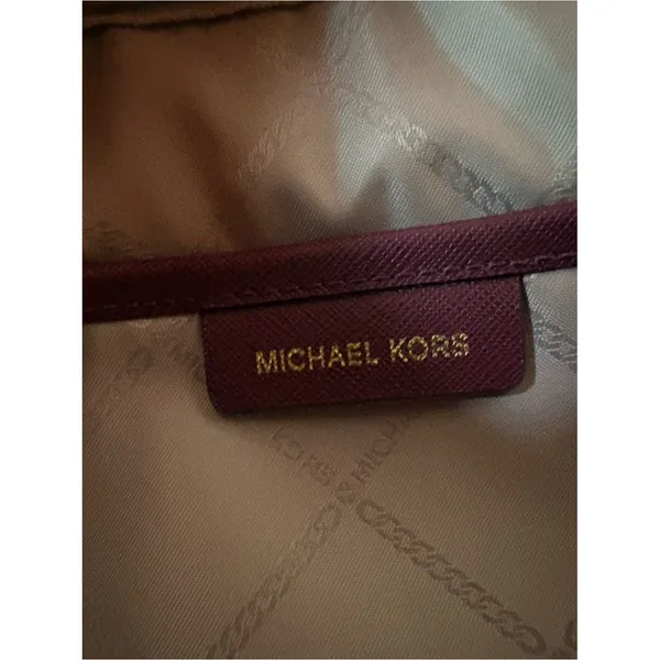 Michael Kors Burgundy Nylon Crossbody Camera Bag Gold Hardware - Image 8