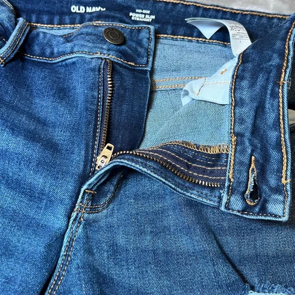 Old Navy Womens Size 6 Power Slim Straight Jeans Distressed Rips Blue Denim‎ - Image 7