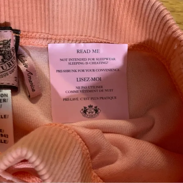 Juicy Couture Gela Pam Velour Citrus Cooler Terry Fashion Pants Coral Women's 12 - Image 6