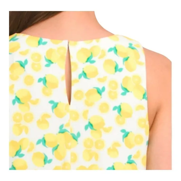 Pappagallo Shift Dress Womens XL Yellow‎ Lemon Print Sleeveless Summer Mini - Image 4