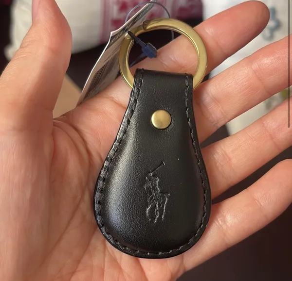 Polo Ralph Lauren Men's Women's Keychain Key Fob Leather Black NWT. - Image 4