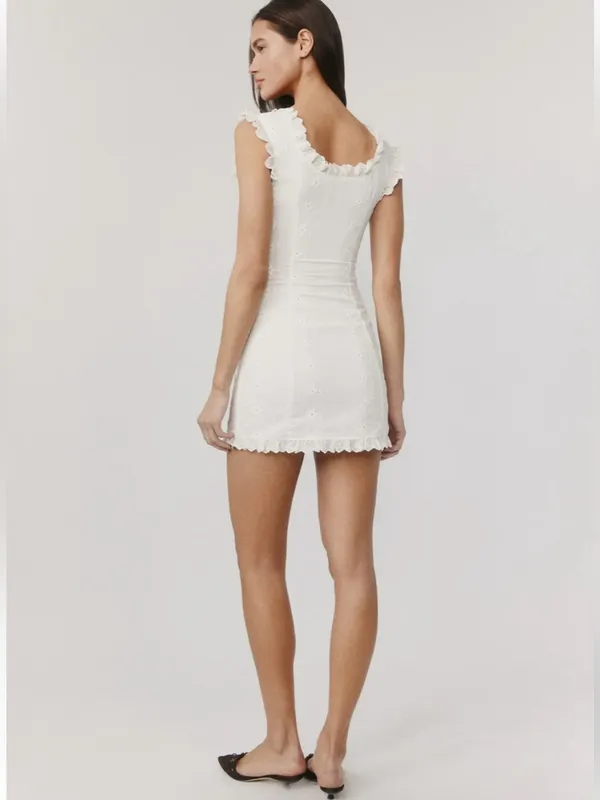 With Jean Lili mini white dress NEW - Image 7