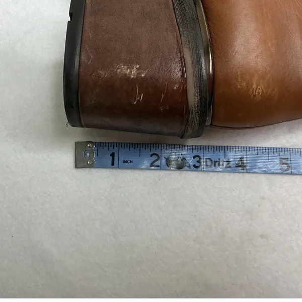 Franco Sarto Kessa Brown‎ Leather Side Zip Block Heel Ankle Boots Women 7.5 - Image 13