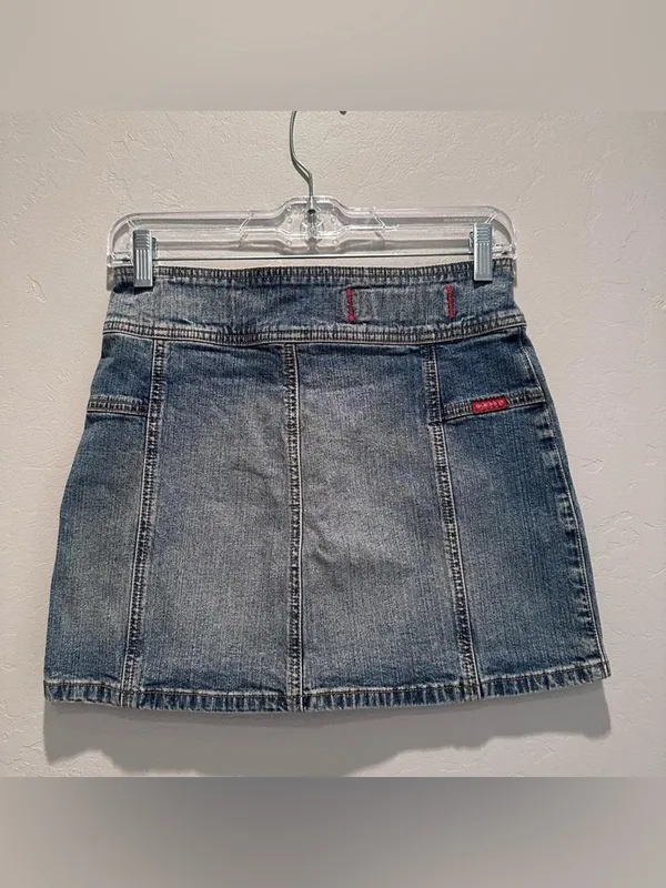 Guess Vintage 2000s Denim Mini Skirt‎ Size 24 Y2K Low Rise Summer Streetwear - Image 2