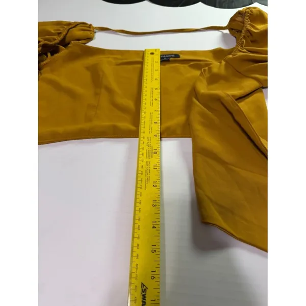 Source Unknown Hers and mine Women's Yellow and Orange Crop-top - Image 6
