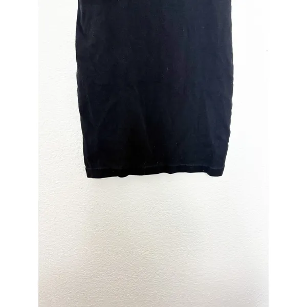 Re/Done Eyelet-Embellished Mini Dress Size Large Black Ribbed Grommet Grunge - Image 10