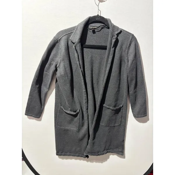 Banana Republic Knit Blazer Cardigan Dark Gray Pockets Women's Petite Small‎ - Image 2