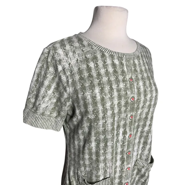 ANTHROPOLOGIE PILCRO Women’s Green Printed Front Pocket Knit Top - Image 5