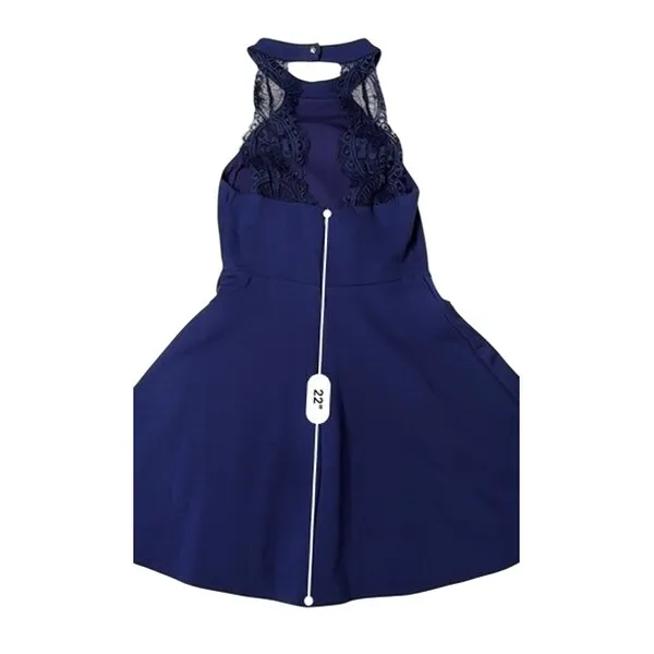 Lulu's Hometown Girl Skate Dress‎ Lapas Blue Halter SMALL Feminine Romantic - Image 8