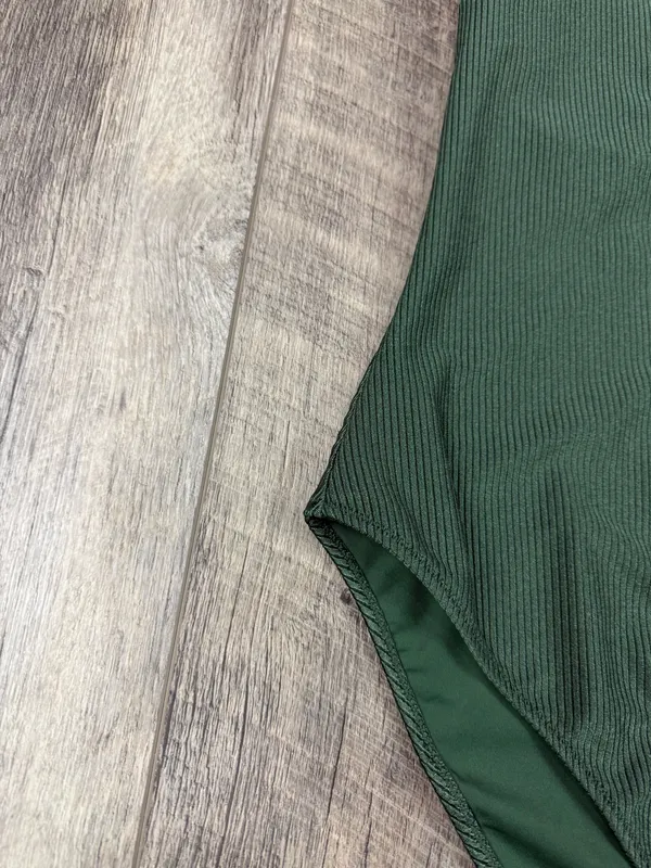 Aerie Olive Ribbed One Piece Swimsuit - Image 5