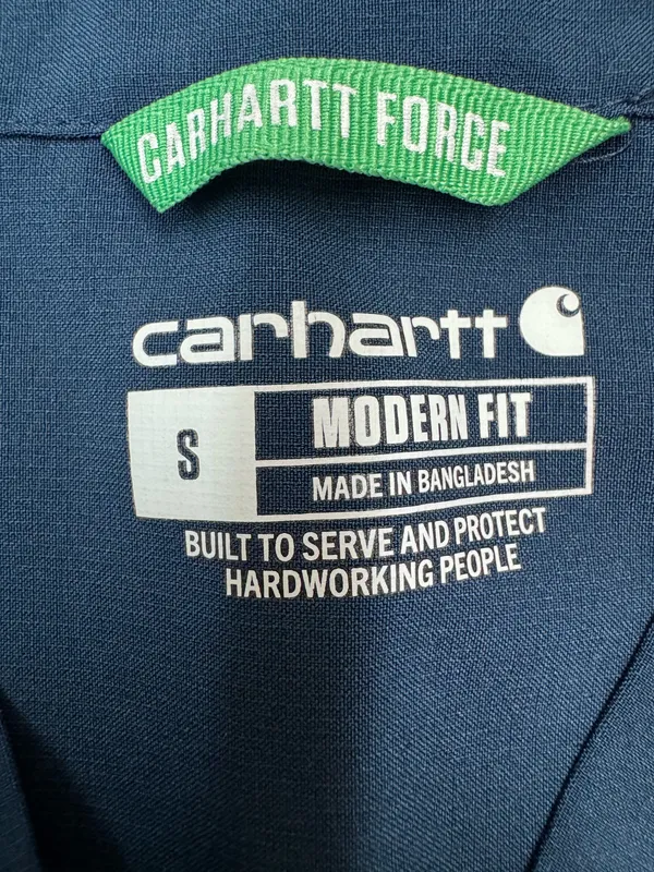 Carhartt Navy Modern Fit V-Neck Cross-Flex Scrub Top Size Small - Image 3
