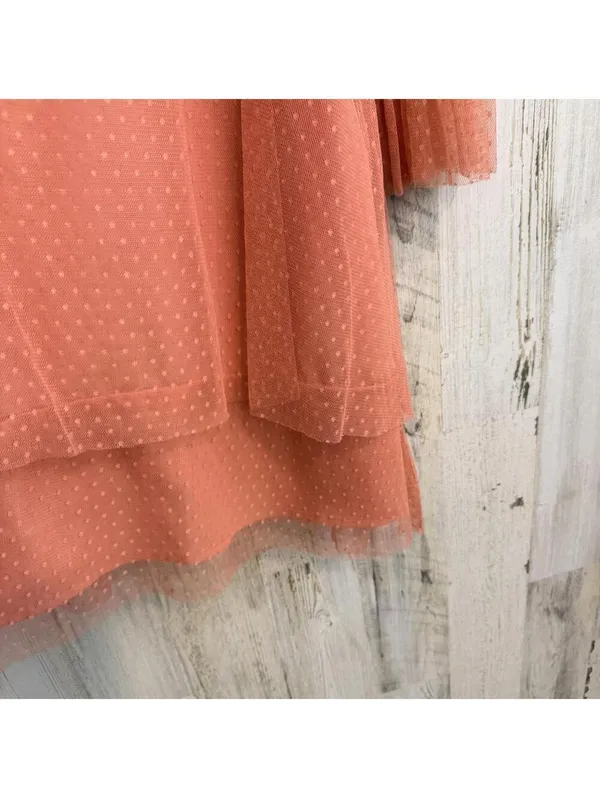 Women's Large Coral Embroidered Swiss Dot Mesh Boho Dress - Image 12
