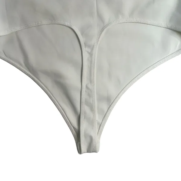 Good American Square Neck Tank Thong Bodysuit‎ White Snaps Size 3 US Large NWT - Image 4