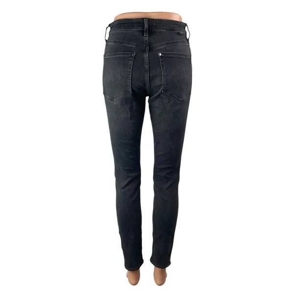 H&M Women's Black High Waisted Button Zip Slim Fit Skinny Denim Jeans Pants Sz S - Image 2