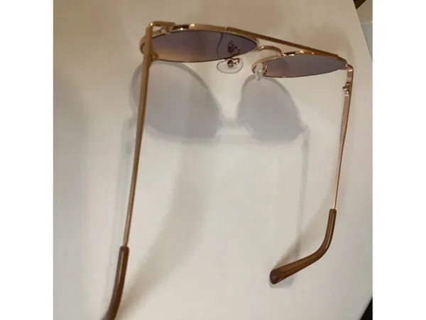 Women's Aviator Sunglasses Rose Gold UVA/UVB Protection Multi Color Lenses Used - Image 3