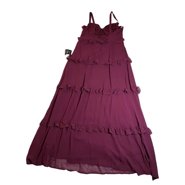 NEW Lulus Sincerely Poised Plum Backless Bustier Tiered Maxi Dress Size XXL HOCO - Image 5
