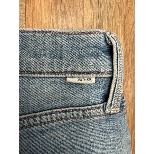 MOTHER The Pixie Tomcat Crop‎ Jeans 28 Distressed Button Fly Straight Denim - Image 6