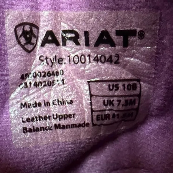 Ariat Fatbaby Western Boots Women’s 10 Purple Croc Print Brown Suede 10014042 - Image 2