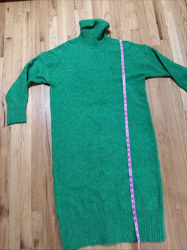 Daily Practice Anthropologie Green Turtleneck Sweater Dress Sz S - Image 4