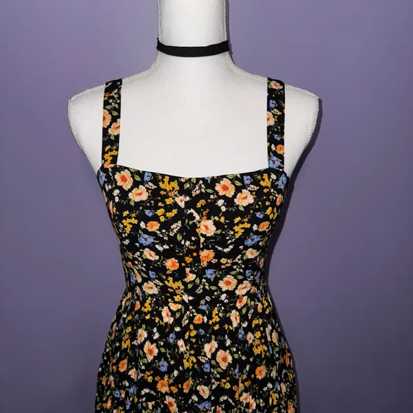 NWT Boutique Black Floral Mini Dress - Image 4