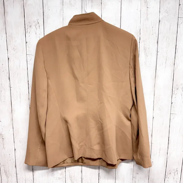 Josephine Chaus Jacket Women Size‎ 10 Tan Mock Neck Button Collar Pocket Casual - Image 7