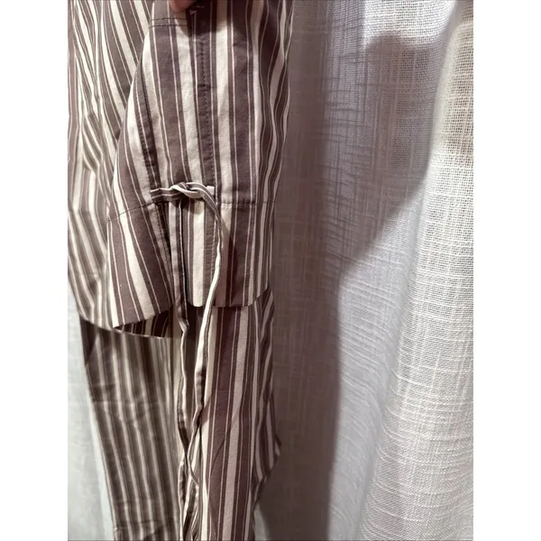 Tribe Kelley GRAYTon Tank Wide Leg Pant Summer Set Mocha Stripe cotton W XL - Image 7