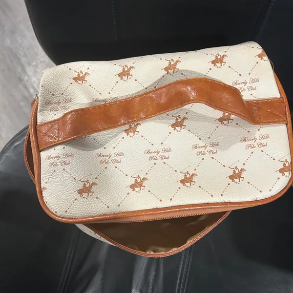 Beverly Hills Polo Club Cream and Brown Patterned Makeup bag - Image 5