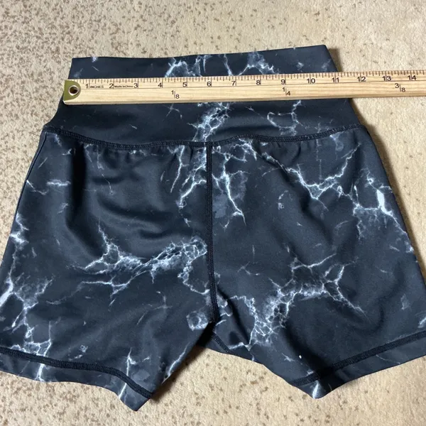 Buffbunny Collection Black White Marble High Rise Athletic‎ Biker Shorts Small - Image 4