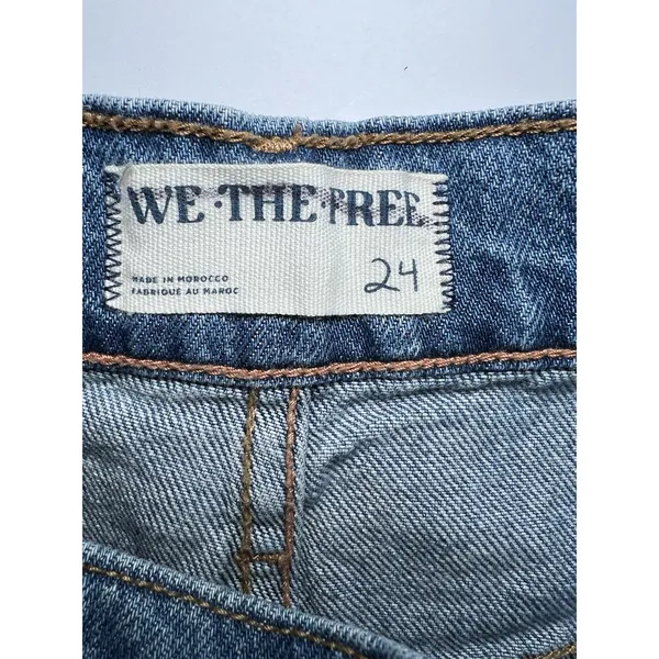 We The Free Boomerang High Rise Bermuda Denim Shorts Women’s Size 24 Blue - Image 6