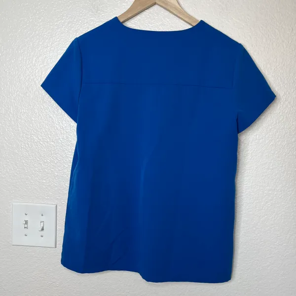 FIGS Womens Technical Collection V-Neck Blue Scrub Top S - Image 8