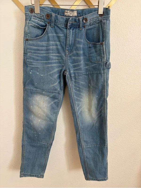 Free People Boyfriend Carpenter Jeans Aquamarine 25 - Image 6