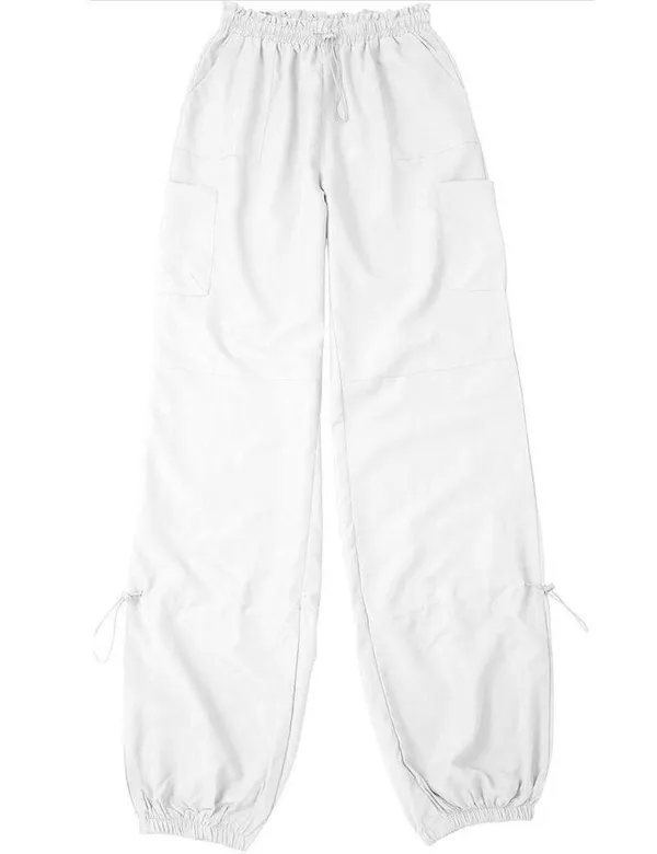 NEW White Nylon Joggers Pants S - Image 7