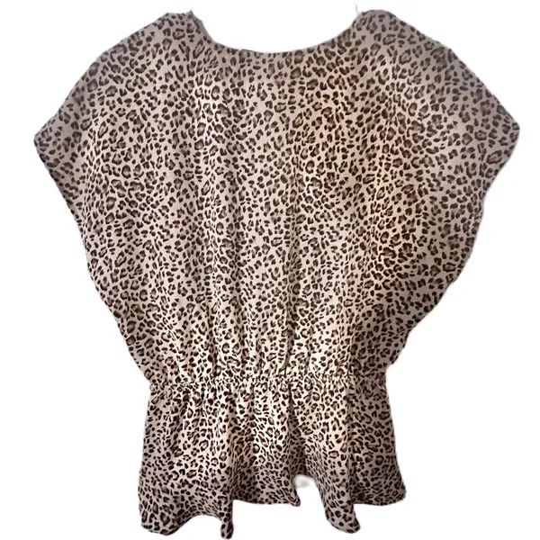 ASTR The Label Leopard Print Wrap Blouse Women Size Large Top - Image 2