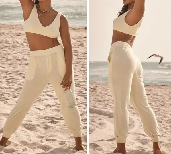 Anthropologie Sunday in Brooklyn Terrycloth Joggers & Bra Set, Size L - Image 2