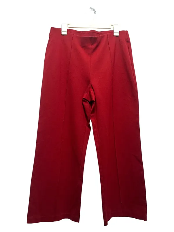 Rafaella Comfort Red Front Seam Pull On Pants 16 Stretch Pintuck Trouser - Image 2