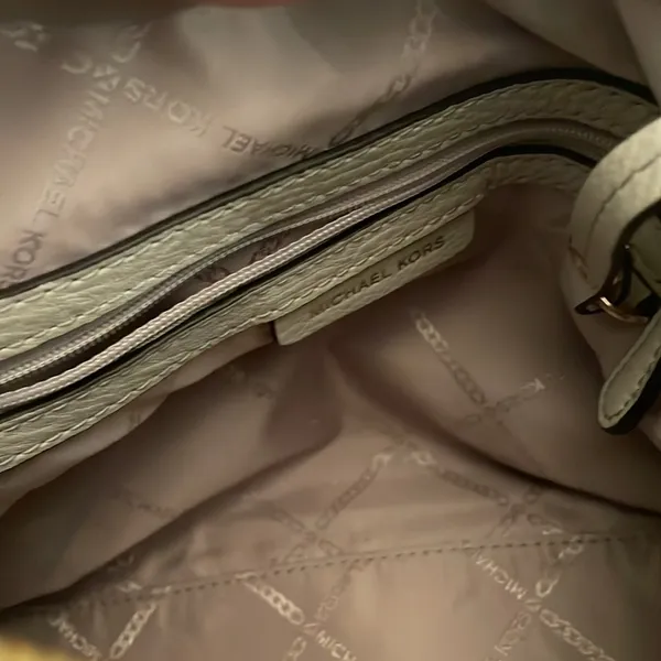 M K Stone colored pebbled leather. Excellent Condition. - Image 11