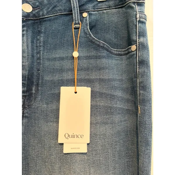 Quince High Rise Skinny Jeans Women 32 Seaside Blue Denim NWT Minimalist Tencel - Image 5
