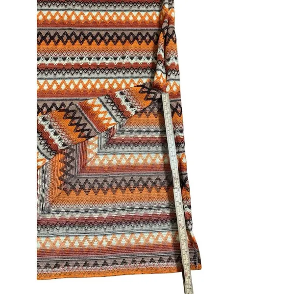 Cider Womens Bright Orange Multicolor Sweater‎ Bodycon Midi Dress Sz 1X - Image 5