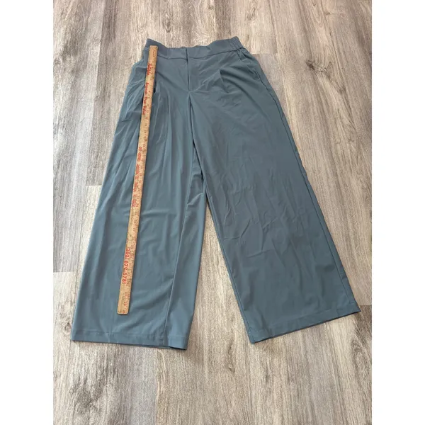 Athleta Womens Wide Leg Pleated Trousers Blue Gray Size 8 Stretch Travel Pants - Image 6