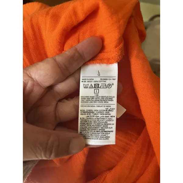 Old Navy halter dress L Orange Flowy Island Trip Cotton Sleeveless Summer Beach - Image 7