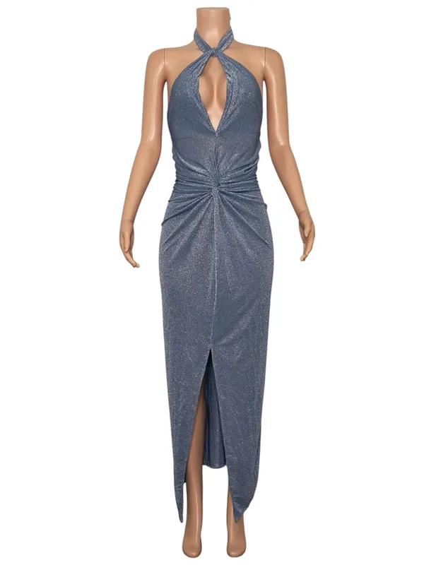 BAOBAB Linus Halter Maxi Dress, Starry Blue, Medium Blue Size XS - Image 3