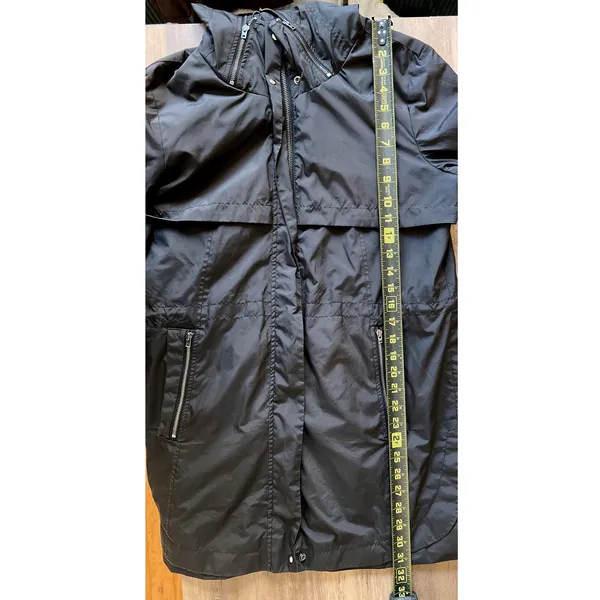 Banana Republic Black‎ Lightweight Hooded Rain Coat Jacket Women's Small GUC - Image 13